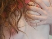 Slut plays with her small tits 9/16