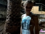 Glitter Girl goes risky public "teaser"