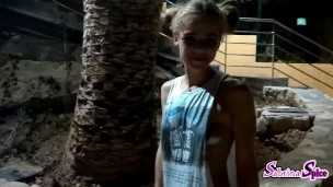 Glitter Girl goes risky public "teaser"