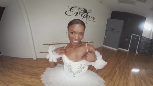 VRBangers.com-Sexy Ebony Ballerina gets her pussy stretched and fucked hard
