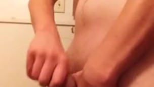 Teasing and flashing huge cock