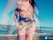 Sexy exhibitionist Teen masturbate on public beach with dildo and plug anal 5/16