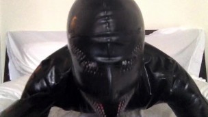 Cumming in full enclosure latex with cock sheath (part 2 of 2)