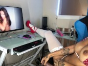 Masturbating to porn w BBC dildo 5/16