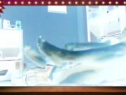 cumshoot by footjob fotr mistress Aude 14/16