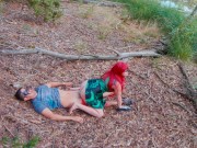 Poison Ivy Batman Kiss and Rides his Cock to Creampie on a Forest Lake 10/16