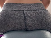 Sexercise, Orgasm on Exercise Bike in Yoga Pants - Ass View + Heart Rate 1/16