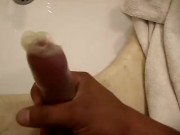 Filled the condom with hot white cum