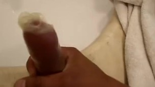 Filled the condom with hot white cum