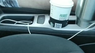 Jerking Off in Car while driving with Cumshot