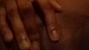 Tight wet ebony solo in college dorm