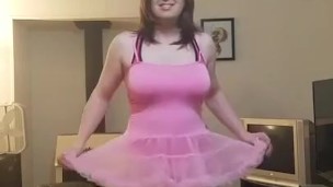 Sissy Denvie posing in a tutu