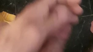 Quick multiple orgasms in the bathroom