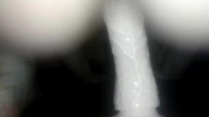Thick wife rides dildo