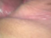 Cheeky Quickie close up cream pie! Cums all over my pussy!