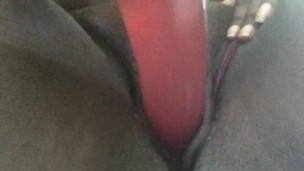 Up close and personal dildo fuck
