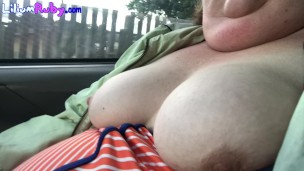 Showing Tits in Car-I was nervous to do this but will do it again