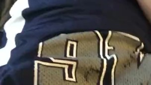 Coming on my football uniform