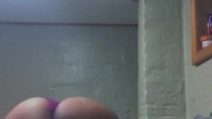 Clapping my ass in purple panties