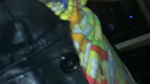 Spraying Cum All Over Smooth Leather Blazer