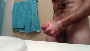 Straight male pleasing himself
