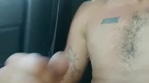 Big cumshot in car