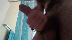 Straight male pleasing himself, shower edition