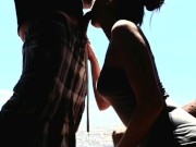 Hot Brunette Gets Fucked on the Beach