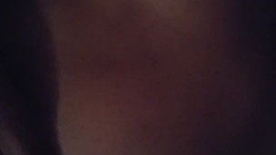 Skinny ebony breast play