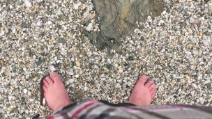 toes in the sea
