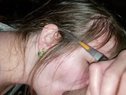 Fucking step daughters mouth while moms out with huge cumshot. 13/16