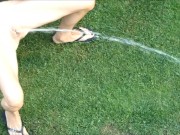 New outdoor power pissing vid she pisses like a fountain jummy