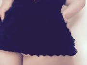 Carlycurvy plays and shows pussy in a short dress 1/16