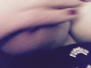 Carlycurvy plays and shows pussy in a short dress 6/16