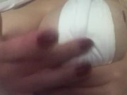 Carlycurvy all boob play in tight white top 3/16