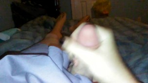 Submissive trap jerking off in dress