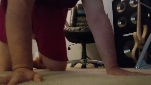 Wearing my wife's panties and riding a glass dildo Part1