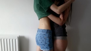 cute lesbian girls make out || real lesbian intimacy