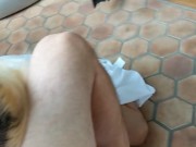 Sneaky Balcony Blowjob Ends in Messy Oral Creampie 4/16