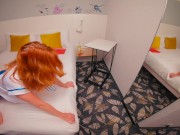 Redhead Stewardess Hairy Pussy Doggystyle Creampie between Flights at Hotel 10/16