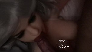 Real Doll Sucks Big Cock. Gorgeous Sex Toy Blowjob