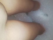 SEXY TINY TEEN PISSES AND PLAYS WITH PUSSY IN THE BATH 3/16
