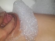 SEXY TINY TEEN PISSES AND PLAYS WITH PUSSY IN THE BATH 7/16