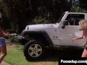 Car Wash Cunnilingus With Young Black Jenna Fox & Shy Love! 2/16