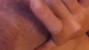 Rubbing big clit