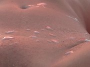 Gangbang, blowjob and fucking on a nudist beach. Blonde and 5 guys. 15/16