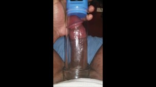 Black cock pumping and pissing