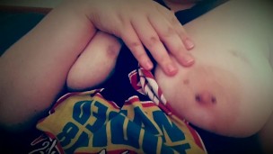 Casual Saay. Slayer and playing with my tits.