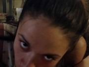 Teen slut deepthroats tinder date's cock. 2/16