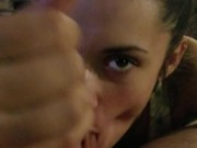 Teen slut deepthroats tinder date's cock. 7/16